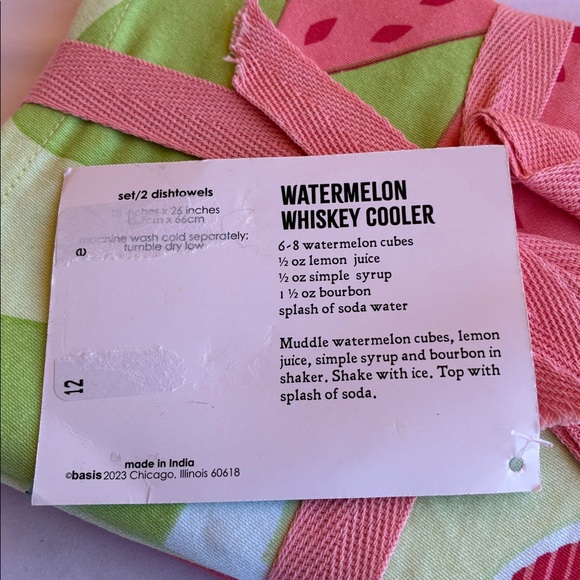 NWT cbasis Cocktail Recipe Dish Towels - Set of 2 - Picture 4 of 4